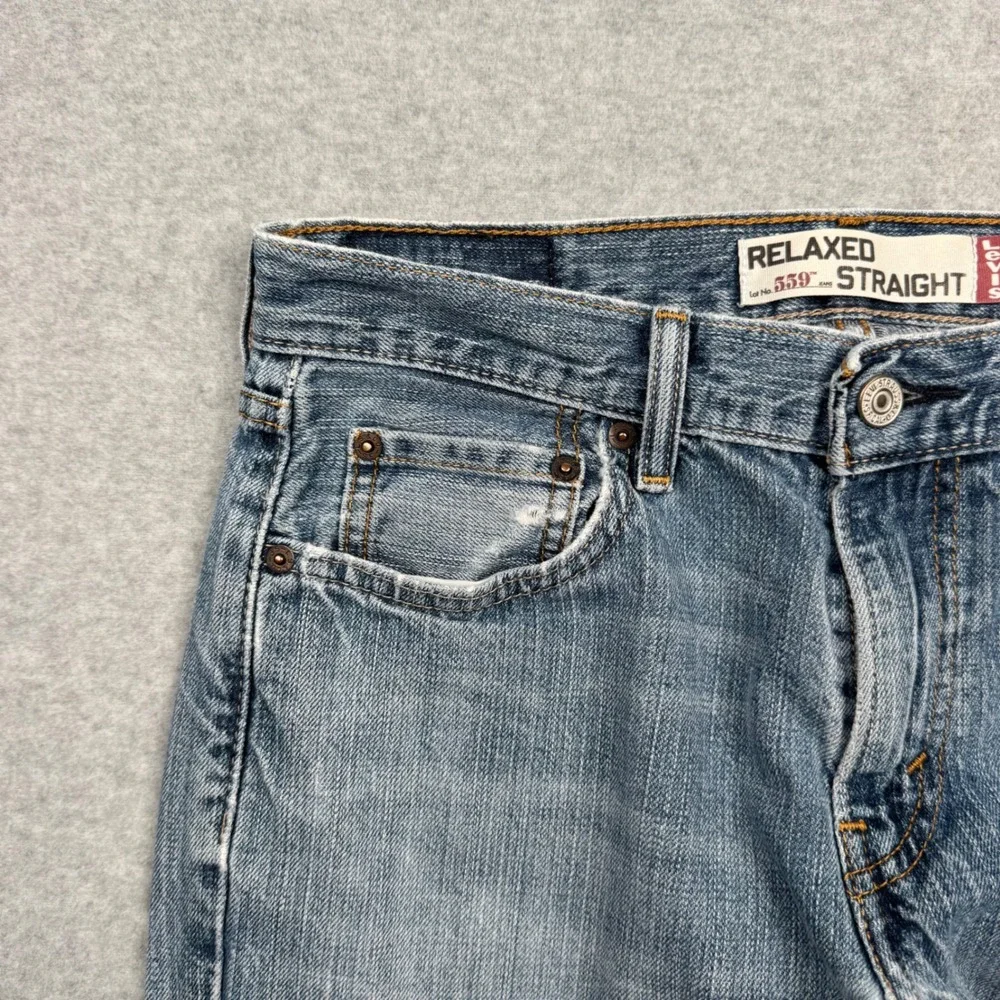 Levis 559 Relaxed Straight Jeans Mens 29x30 Light Wash Blue Denim Y2K VTG